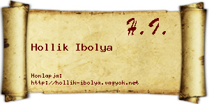 Hollik Ibolya névjegykártya